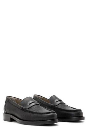 AllSaints Bloom Penny Loafer in Black Grain at Nordstrom Rack, Size 10