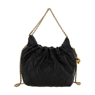 Tory Burch Tassen, Dames, Zwart, ONE Size, Leer, Fleming Shoulder Bag