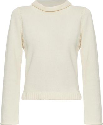 Poss&eacute; Teo Katoenen coltrui - Dames - Coltruien - Beige - S - Katoen - Truien & Vesten