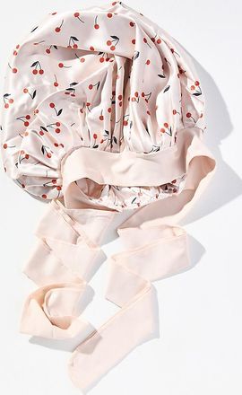 Kitsch Cherry Print Adjustable Oversized Satin Hair Bonnet