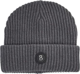 Bogner Gustav ribbed logo-patch hat - men - Virgin Wool/Viscose/Polyamide/Cashmere - One Size - Grey