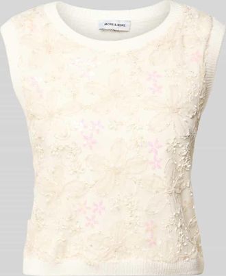 More & More More & More Strickshirt mit Rundhalsausschnitt in Offwhite, Gr&ouml;&szlig;e 34