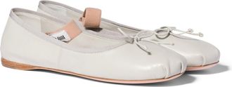 Miu Miu Leather Ballerinas, Woman, Ice, Size 36,5