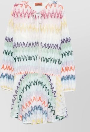 Missoni zigzag mini dress long sleeves keyhole
