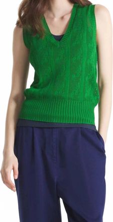 Le Mont St Michel Sabila Sleeveless Sweater In Green