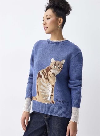 House of Sunny Womens Ginger cat sweater