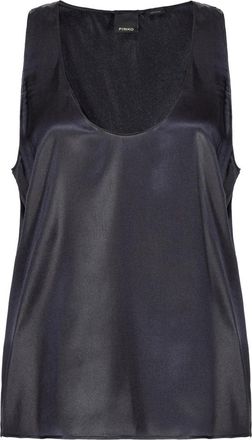 Pinko Marzemino Top - Dames - Tops zonder mouwen - Zwart - L - Satijn - Tops