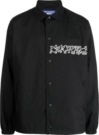 Junya Watanabe printed sleeves shirt jacket - men - Polyester/Nylon - M - Black