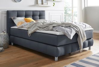 ANDAS Boxspringbett »Salo XXL« in Samtoptik oder Struktur, 6 Breiten in Überlänge 220cm, 4 Härtegrade