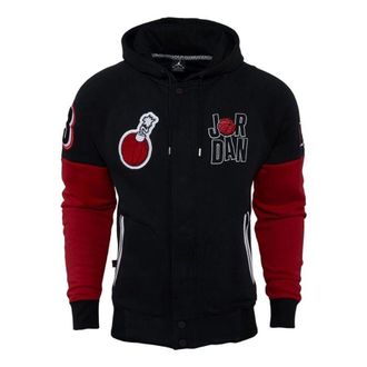 Air Jordan Marvin The Martian Mars Varsity Hooded Jacket Black Red 716578-010