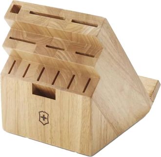 Victorinox by Swiss Army 13-Slot Swivel Knife Block with Cookbook Holder - Natural Wood
