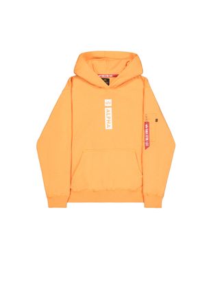 Alpha Industries Hoodie ALPHA INDUSTRIES Alpha Puff Print Hoodie, Herren, Gr. M, orange (tangerine), Obermaterial: 80% Baumwolle, 20% Polyester, regular fit, Sweatshir