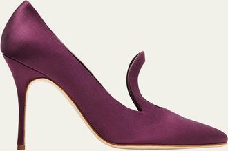 Manolo Blahnik Pigafa Satin Cutout Stiletto Pumps