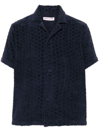Orlebar Brown Camicia Howell con motivo geometrico - Blu