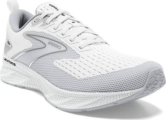 Brooks Mens Levitate 6 Running Shoes In Bright White/oyster Mushroom