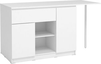 Vente-Unique Isla central de cocina con 2 puertas, 1 caj&oacute;n y 2 estantes - blanco - TUNORI