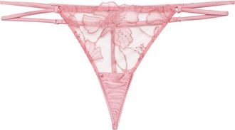 Fleur du Mal Harper Embroidered G-String in Pink Cadillac at Nordstrom, Size 1