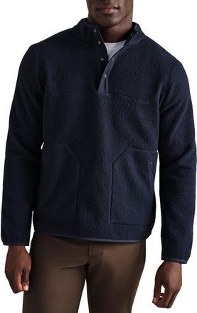 Rhone Fairbanks Fleece Quarter Snap Pullover in True Navy at Nordstrom, Size Xx-Large