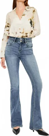 Kancan Raven High Rise Skinny Bootcut Jeans In Medium Wash