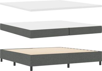 vidaXL Vidaxl - Box Spring Bed with Mattress Dark grey 200 x 200 cm Fabric
