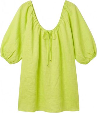 Aila Blue Womens Opal Linen Dress In Lumiere Green