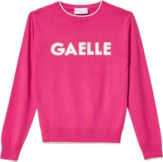 Ga&euml;lle Paris Lurex Logo Pullover Roze Vrouwen - Dames - Longsleeves - Roze - S - Katoen - Tops