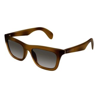 Gucci Rechthoekige Zonnebril - Heren - Zonnebrillen - Bruin - 53 MM - Accessoires