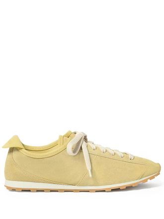 Jacquemus The Tennis suede lace-up sneakers - women - Thermoplastic Polyurethane (TPU)/Calf Leather/Rubber - 41 - Yellow