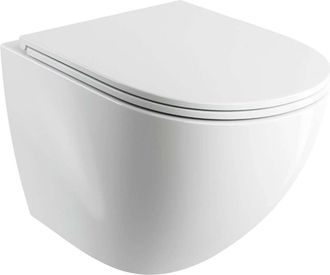 Omnires Omnires Ottawa Comfort - Inodoro Suspendido Con Asiento Softclose, Rimless, Blanco Brillante Ottawacspmwbp
