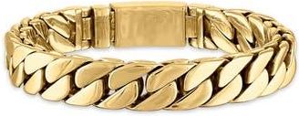Esquire Mens Double Layer Curb Chain Bracelet in Gold/Stainless Steel at Nordstrom Rack, Size 8.5