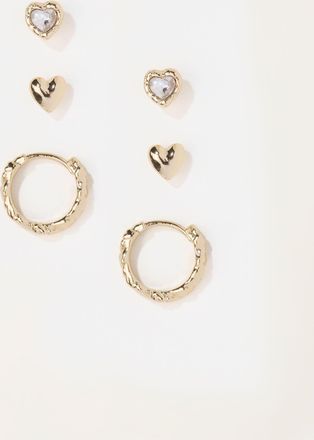 Fat Face FatFace Gold Tone 3 Pairs of Earrings