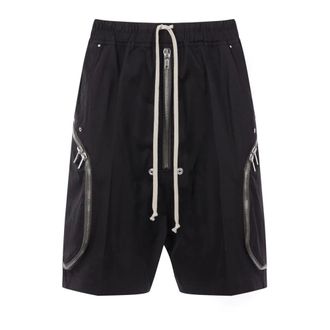 Rick Owens Casual Shorts, male, Black, Size: M Stretch Cotton Poplin Shorts