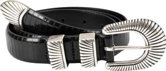 Barena Krokodillenleren riem - Dames - Riemen - Zwart - XS - Leer - Accessoires