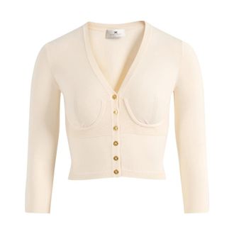 Elisabetta Franchi Truien & Vesten, Dames, Beige, S, Maglia Tricot