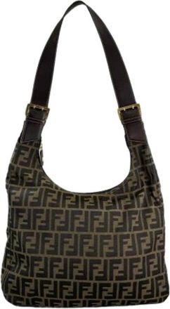 Fendi Pre-owned Zucca Schoudertas - Dames - Vintage Schoudertas - Bruin - ONE Size - Vintage