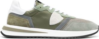 Philippe Model Paris logo-patch sneakers - men - Calf Suede/Fabric/Fabric/Calf Leather - 41 - Green