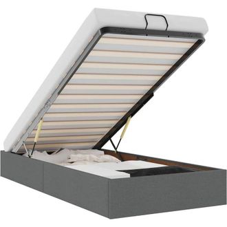 vidaXL Estructura Cama Otomana Sin Colch&oacute;n Tela Gris Oscuro Vidaxl