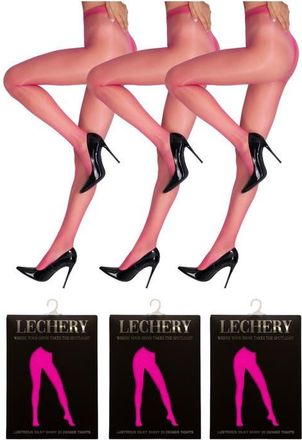 Lechery 3 Pairs of Glossy Sheer Tights in Pink at Nordstrom, Size Large