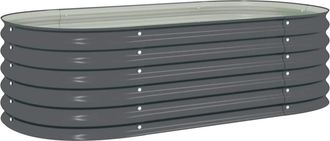 vidaXL Arriate De Acero Galvanizado Gris 160x80x44 Cm Vidaxl