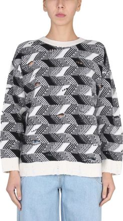 Missoni Multicolor Jacquard Crew Neck Sweater