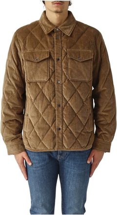 Woolrich Jassen, Heren, Bruin, M, Katoen, Alaskan Overshirt
