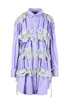 Msgm Shirtdress - Light Blue/Pink