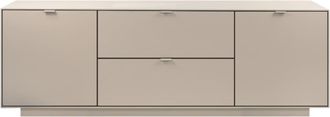Calicosy Mueble de TV de 2 puertas, 2 abatibles beige L185 cm