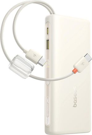 OEM Baseus Enerfill Fc41 Power Bank De 20000 Mah Y 100 W Con Pantalla Digital Y Dos Cables Usb-c Integrados - Beige