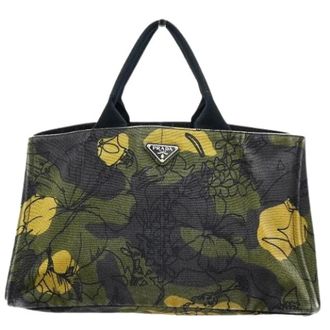Prada Pre-owned Tote Bags, female, Multicolor, Size: ONE SIZE Pre-owned Canapa Tote