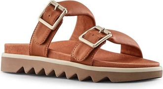 Cougar Womens Cougar Nifty Brown Leather Buckle Strap Sandals ZAP1002