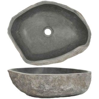 vidaXL Lavabo Ovalado Piedra De R&iacute;o (45-53)x(34-41) Cm Vidaxl