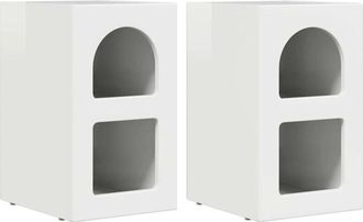 vidaXL Mesita De Noche 2 Pcs Brillante 29,5 X 33,5 X 50 Cm Vidaxl