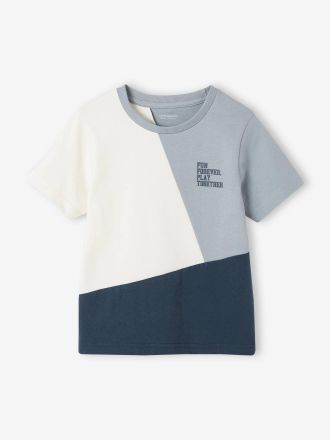 Vertbaudet T-shirt gar&ccedil;on colorblock sport manches courtes vert deau