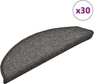 vidaXL Felpudos Para Escaleras (30 Unidades, 56 X 17 X 3 Cm, Gris Oscuro, Semicirculares) Vidaxl